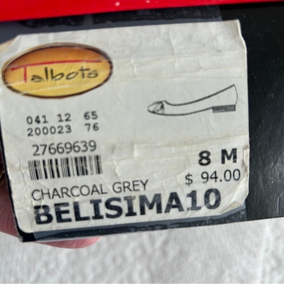Talbots Charcaol Grey Flats in Wool Fabric with Black Velvet Bow Shoe size 8 - Picture 12 of 16